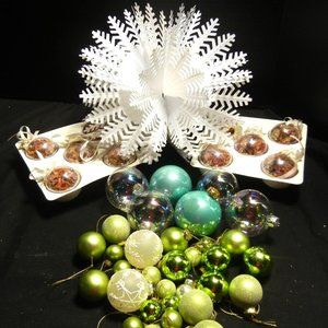 VINTAGE LARGE LOT CHRISTMAS GLASS BALLS ORNAMENTS